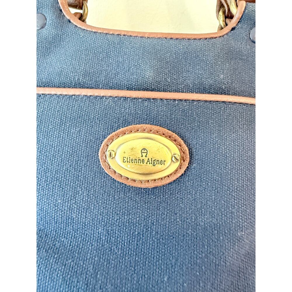 Etienne Aigner Crossbody Bag Women's Blue Detachable Strap Lightweight Leather - Picture 4 of 11